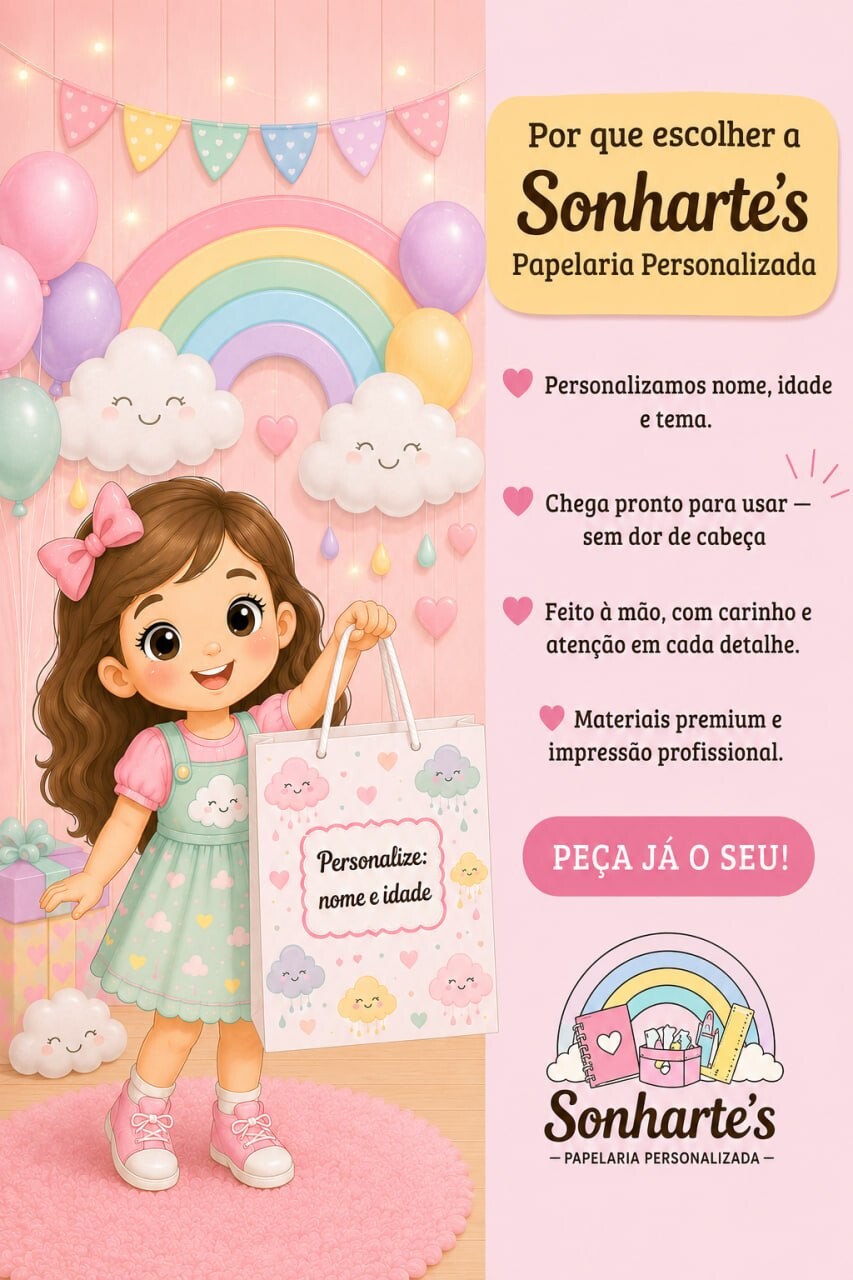 KIT FESTA PERSONALIZADO ARCA DE NOÉ MENINA (20 CAIXINHAS)