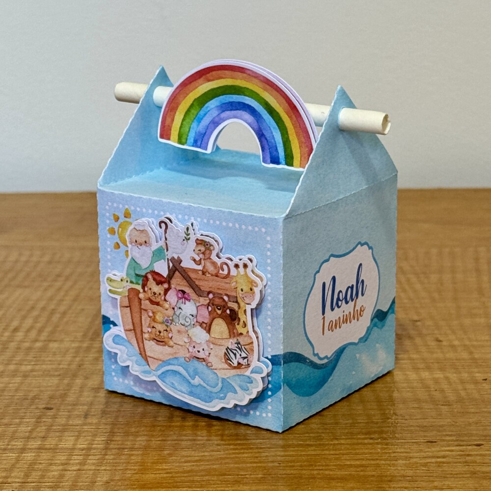 KIT FESTA PERSONALIZADO ARCA DE NOÉ MENINO (30 CAIXINHAS)