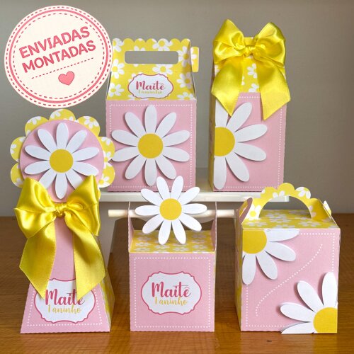 KIT FESTA PERSONALIZADO MARGARIDAS (30 CAIXINHAS)