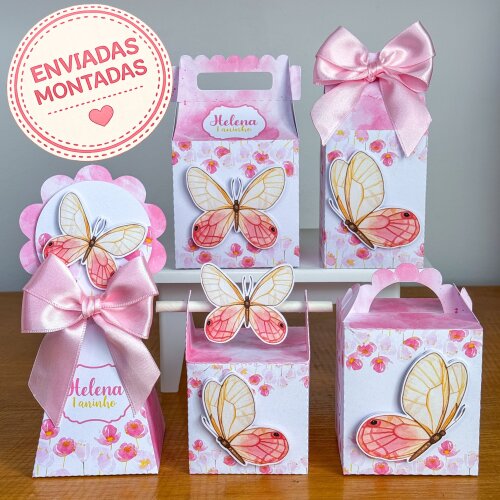 KIT FESTA PERSONALIZADO BORBOLETAS (20 CAIXINHAS)