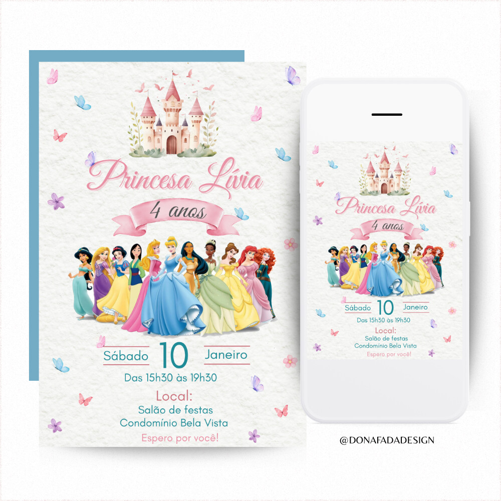 Convite Digital Princesas
