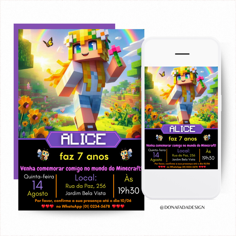 Convite Digital Minecraft