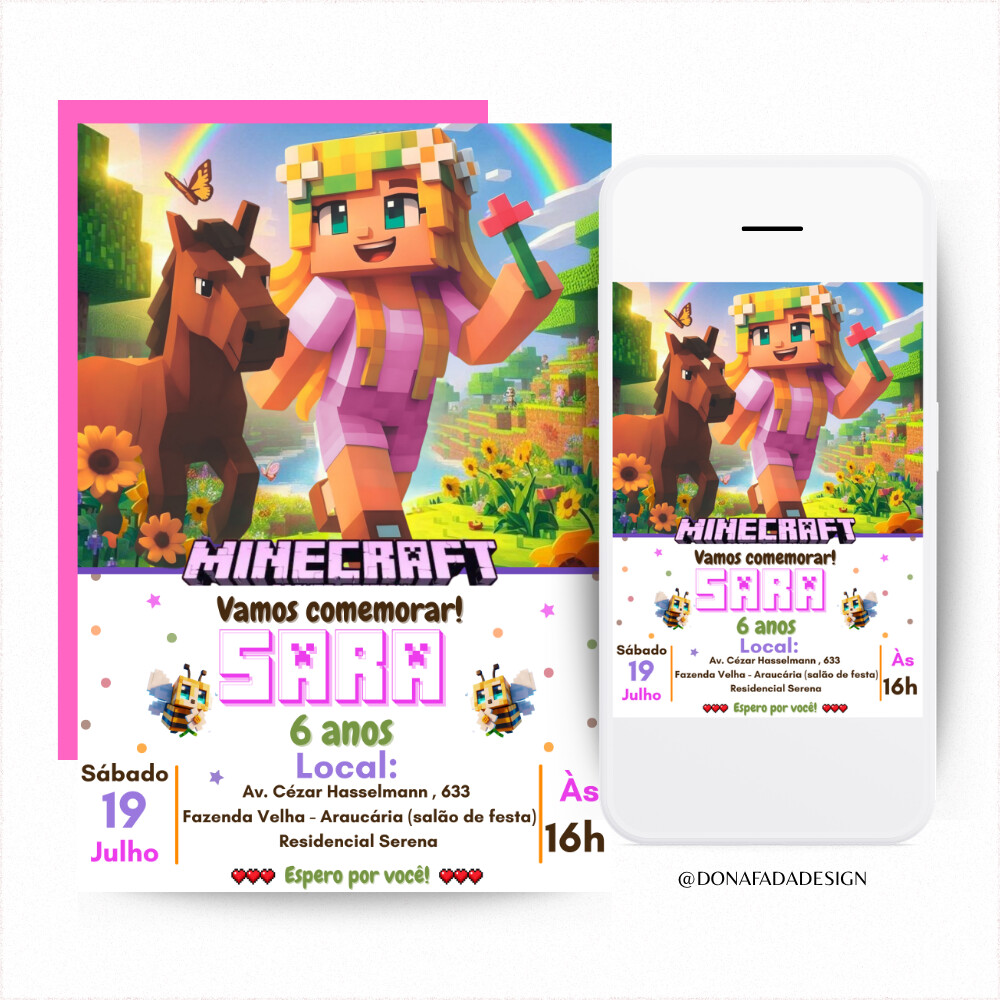 Convite Digital Minecraft