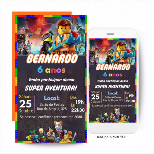 Convite Digital "Lego"