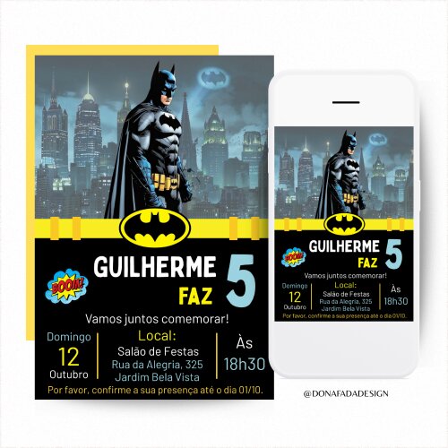 Convite Digital "Batman"