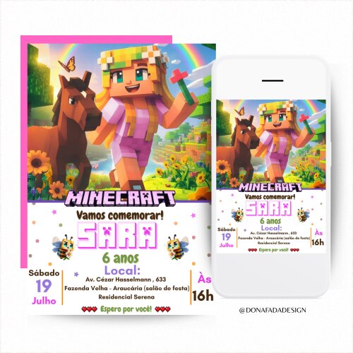 Convite Digital Minecraft
