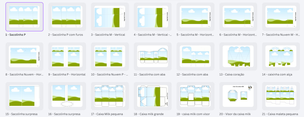 64 moldes no canva