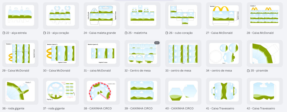 64 moldes no canva