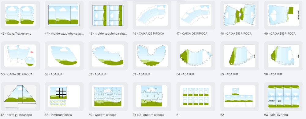 64 moldes no canva
