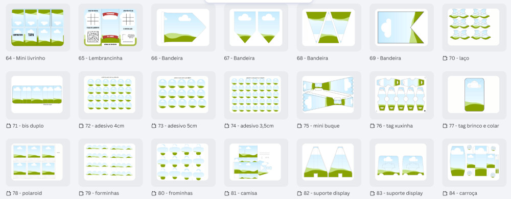 64 moldes no canva