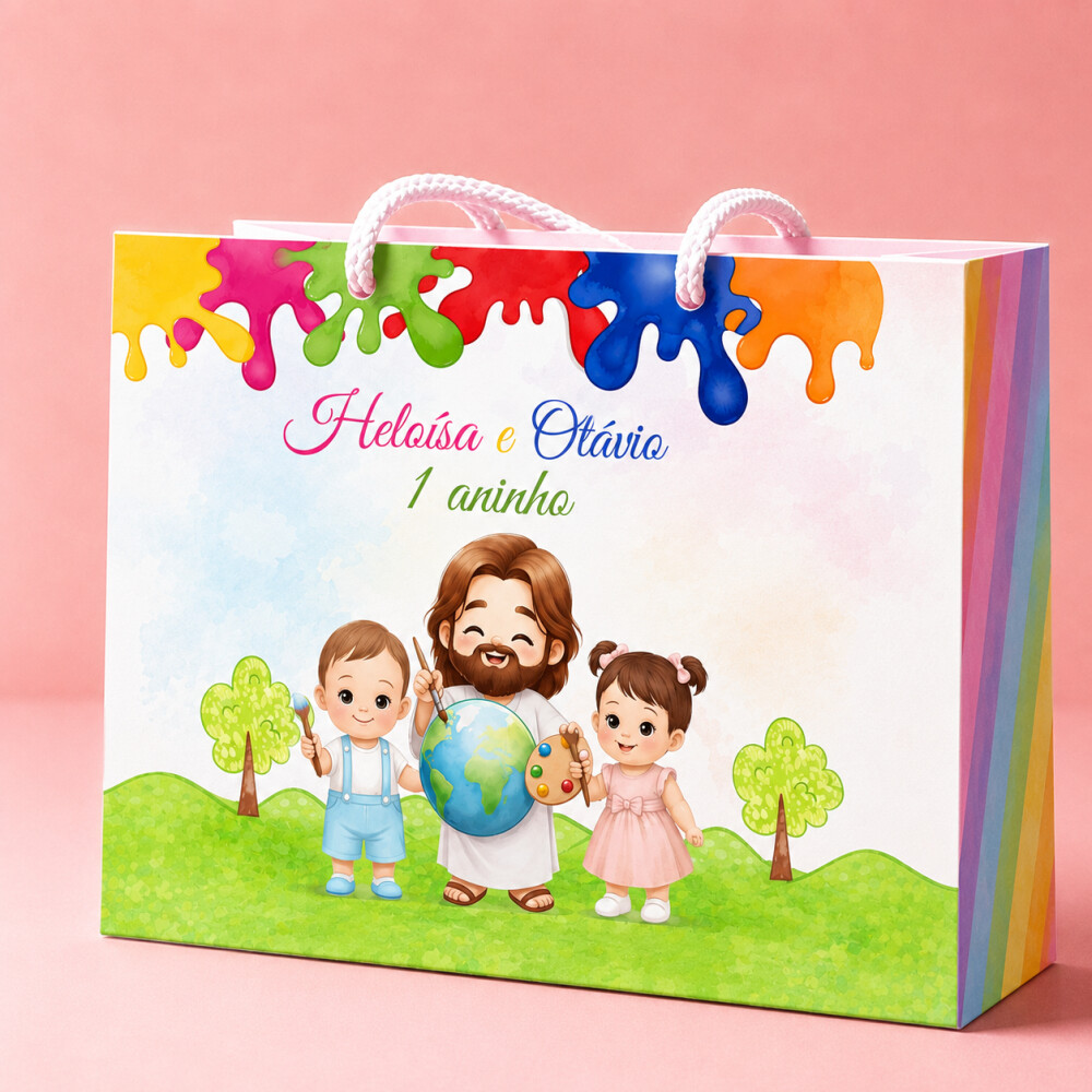 Sacola personalizada, Jesus, lembrancinha, sacola de doces PEGUE