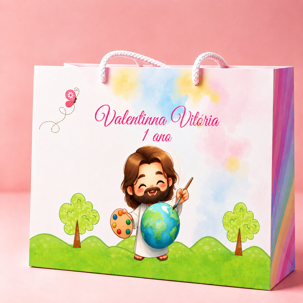 Sacola personalizada, Jesus, lembrancinha, sacola de doces PEGUE