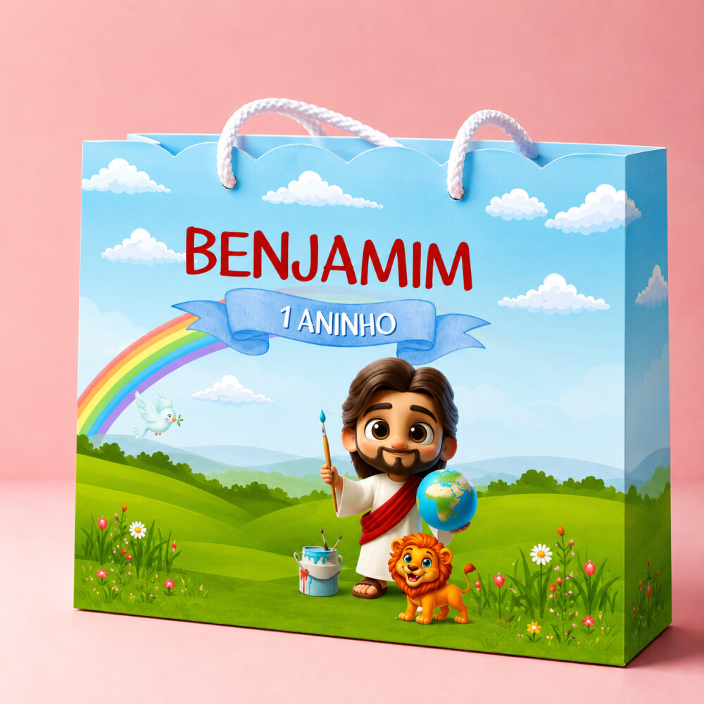 Sacola personalizada, Jesus, lembrancinha, sacola de doces PEGUE