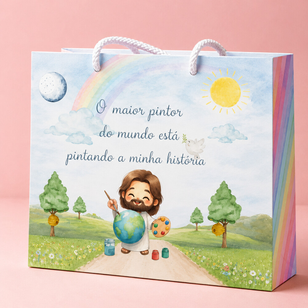 Sacola personalizada, Jesus, lembrancinha, sacola de doces PEGUE