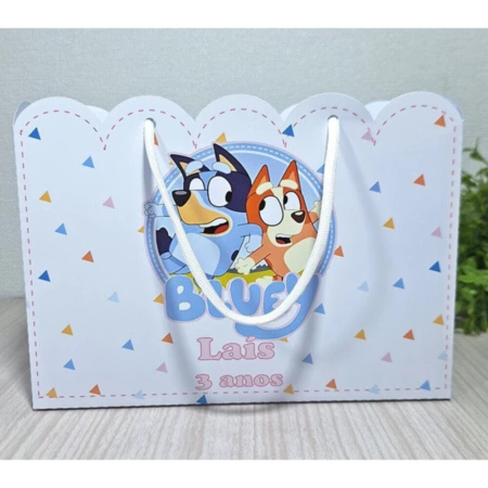 Sacola personalizada, Bluey, lembrancinha, sacola de doces - PEGU