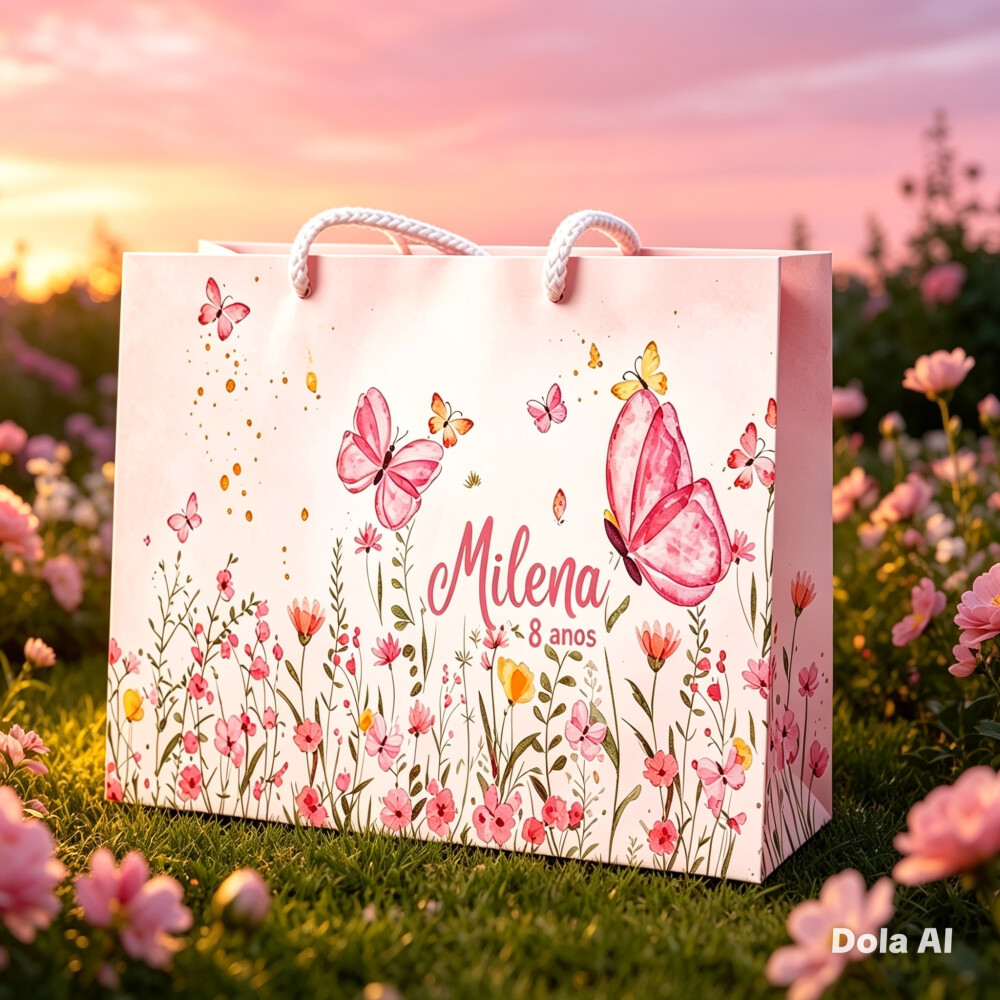 Sacola personalizada, Jardim, lembrancinha, sacola de doces - PEG