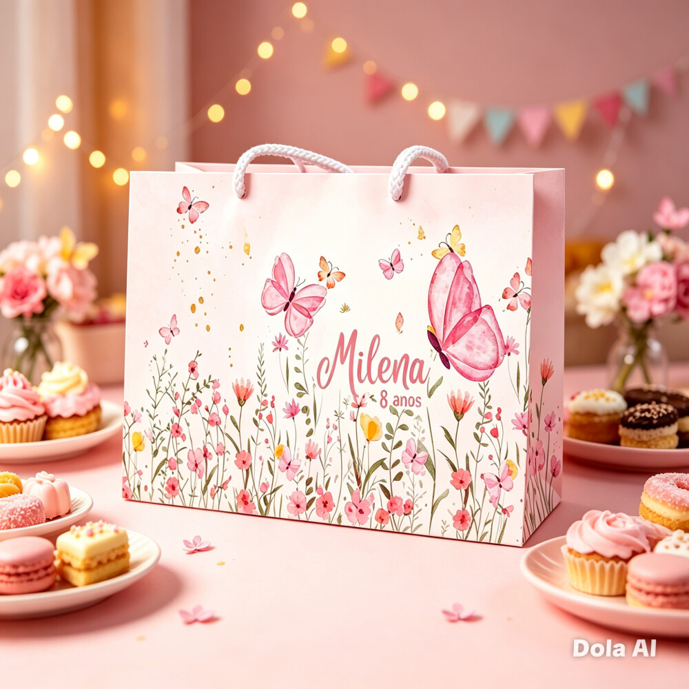 Sacola personalizada, Jardim, lembrancinha, sacola de doces - PEG