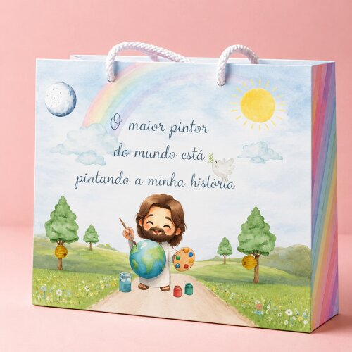 Sacola personalizada, Jesus, lembrancinha, sacola de doces PEGUE
