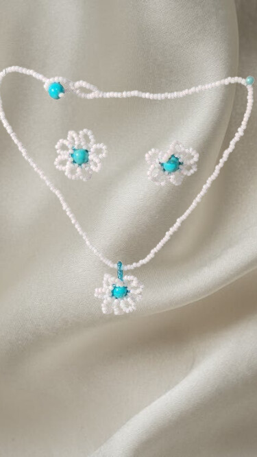 Conjunto Flor Miçangas