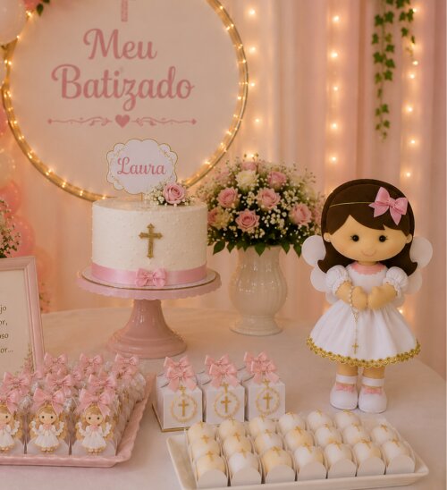 Boneca anjinha batizado