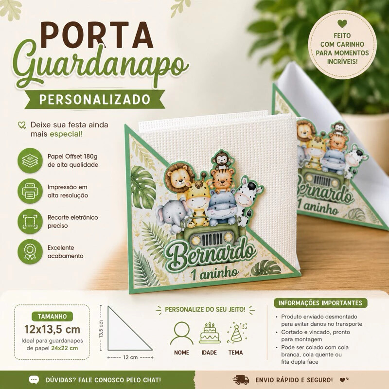 PORTA GUARDANAPOS PERSONALIZADO - FAZEMOS TODOS OS TEMAS