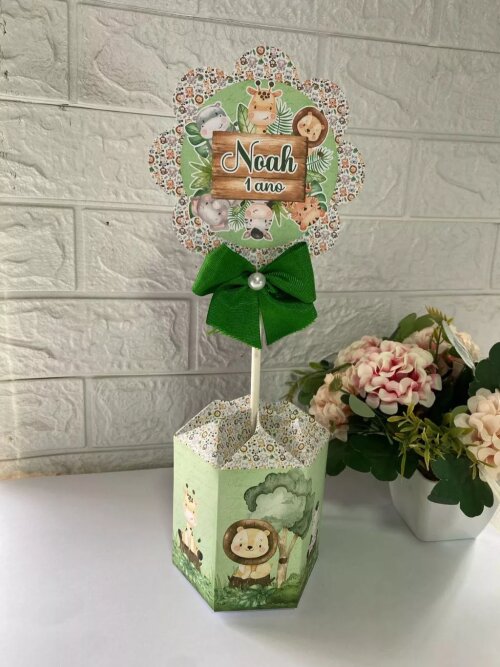 Centro de Mesa SEXTAVADO Personalizado Para Festa Lembrancinha (T