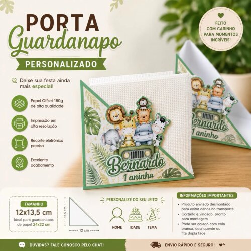 PORTA GUARDANAPOS PERSONALIZADO - FAZEMOS TODOS OS TEMAS