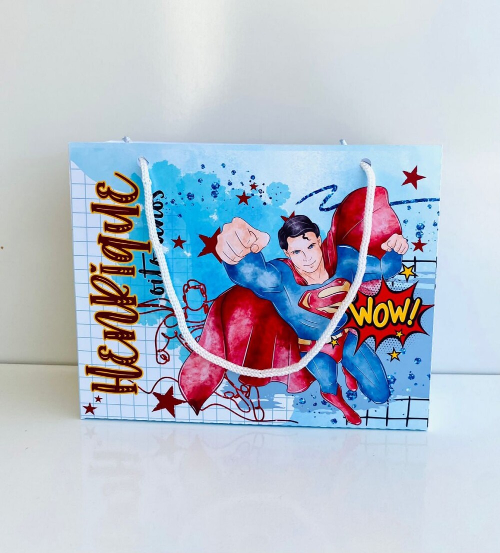 Sacolinha Personalizada super homem nome idade
