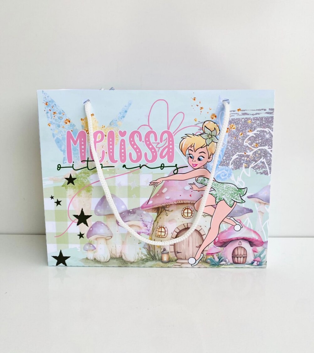 Sacolinha Personalizada Tinker Bell sininho nome idade