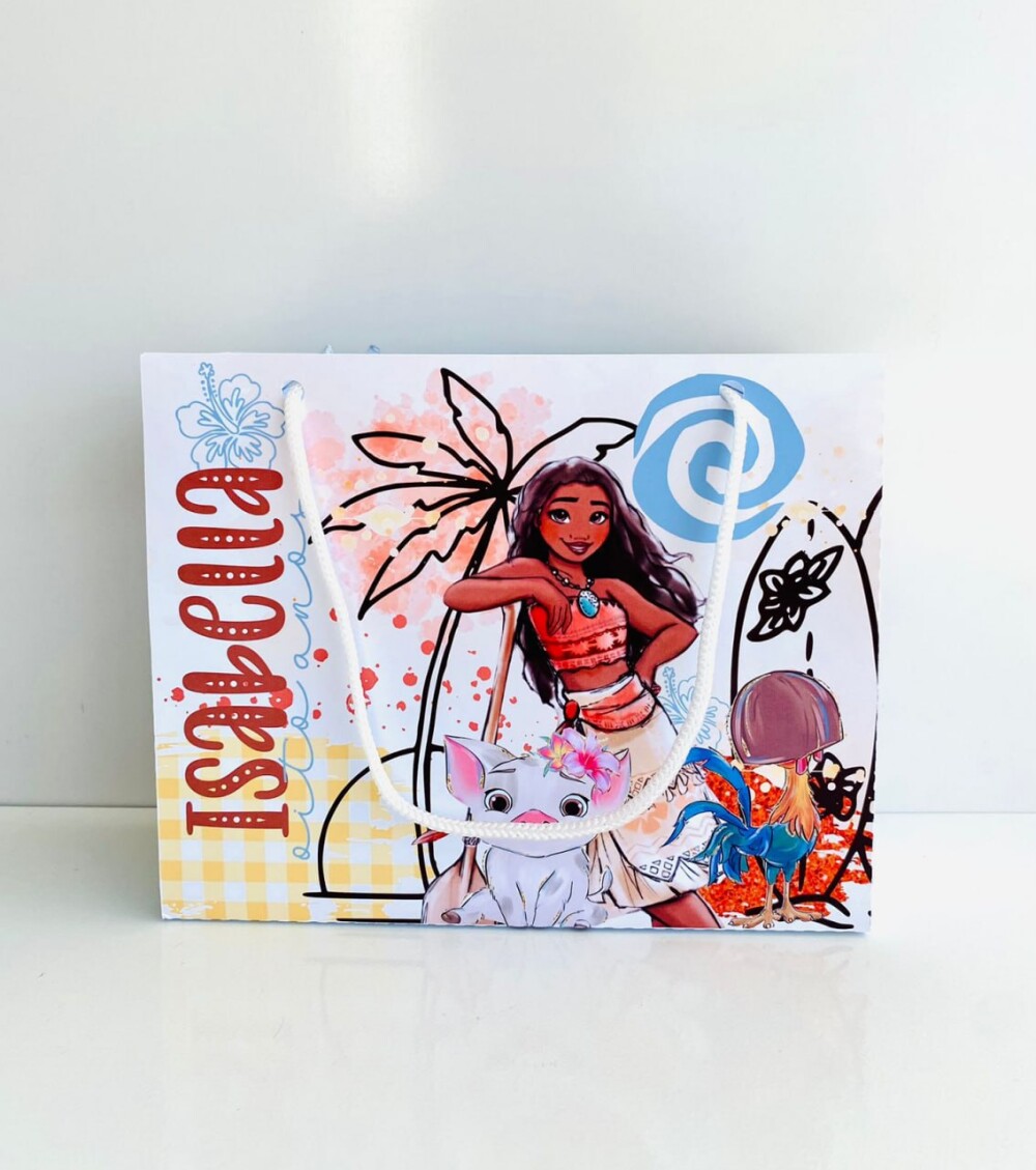 Sacolinha Personalizada Moana  nome idade
