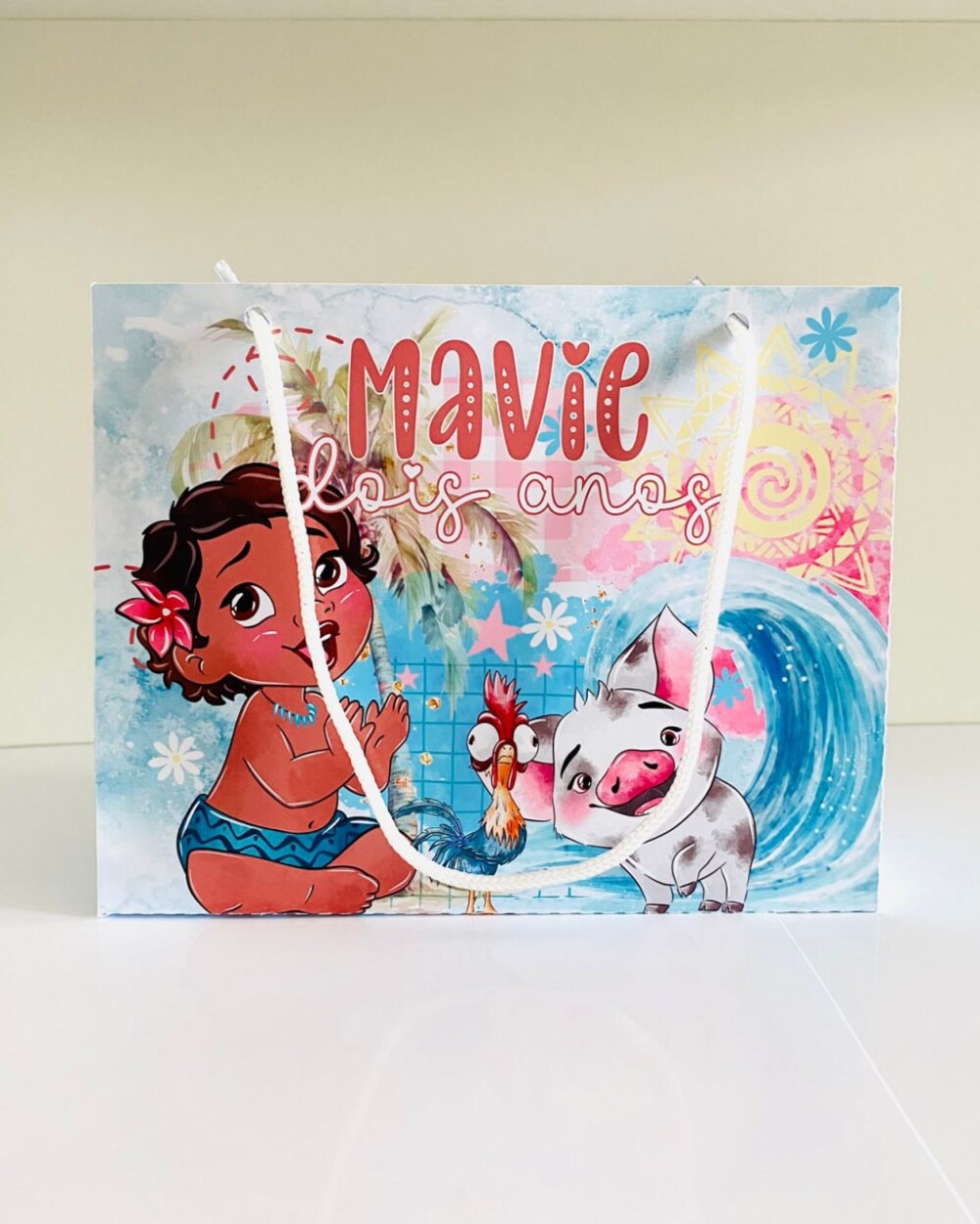 Sacolinha Personalizada Moana baby nome idade