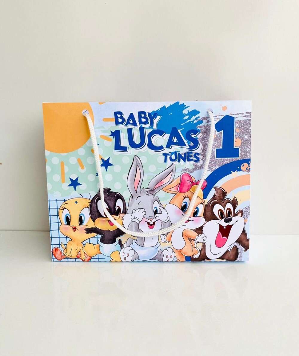 Sacolinha Personalizada Baby looney tunes menino  nome idade