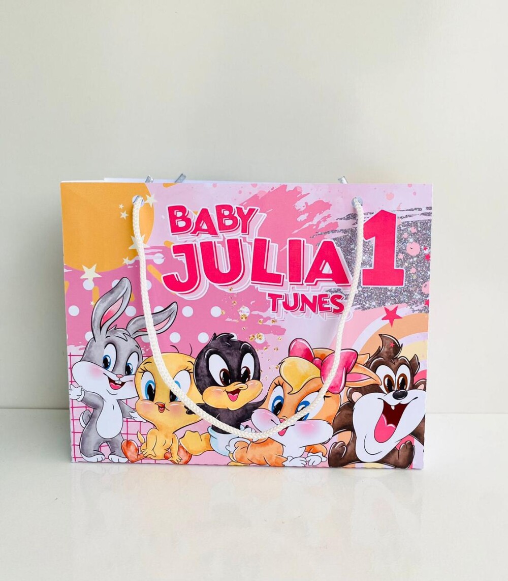 Sacolinha Personalizada Baby looney tunes menina  nome idade