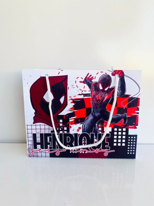Sacolinha Personalizada homem aranha  nome idade