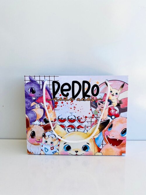Sacolinha Personalizada pokemon  nome idade