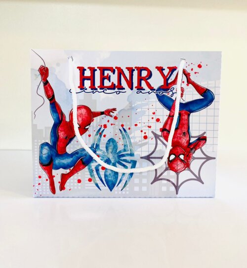 Sacolinha Personalizada Homem Aranha   nome idade