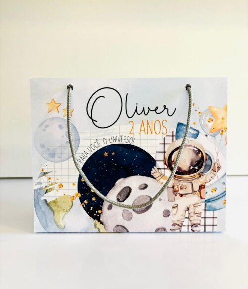 Sacolinha Personalizada Astronauta nome idade