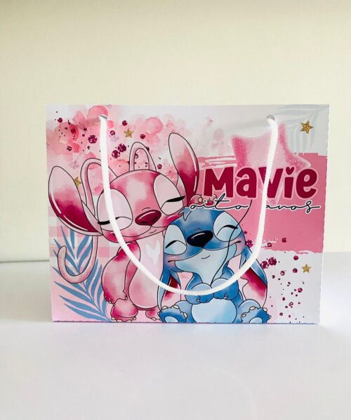 Sacolinha Personalizada  Angel stitch nome idade