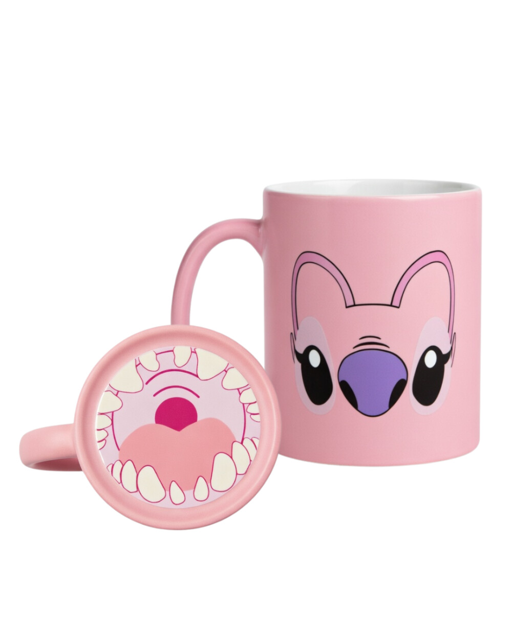Caneca Divertida Stitch ou Angel - Fundo Surpresa com Boca (Prese