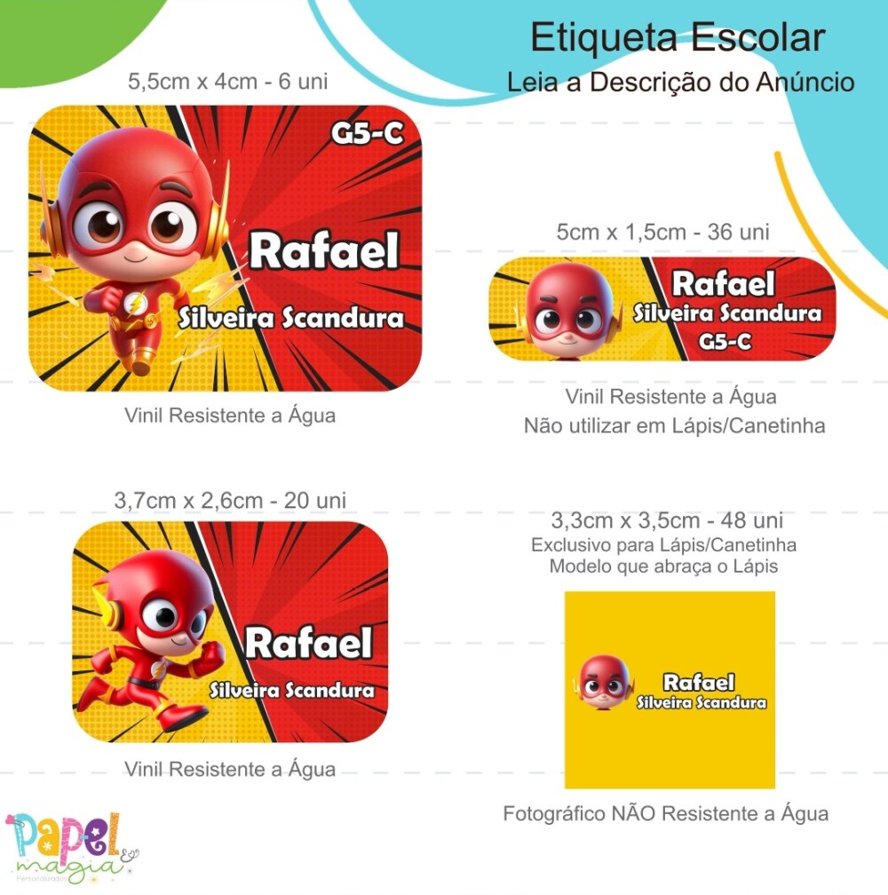 Etiqueta Escolar - Flash Cute - 122unid