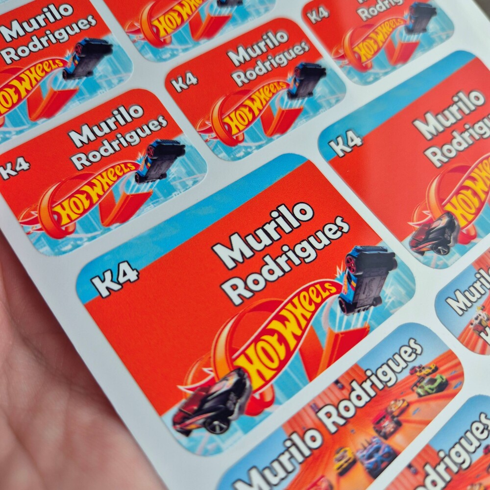 Etiqueta Escolar - Hotwheels - 122unid