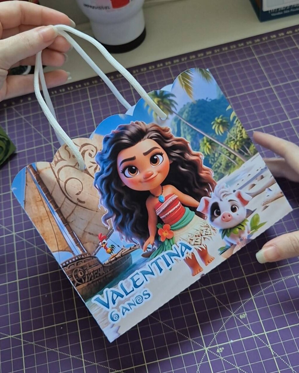 Sacolinha Personalizada - Lembrancinha Infantil - 18x14x6cm - Moa