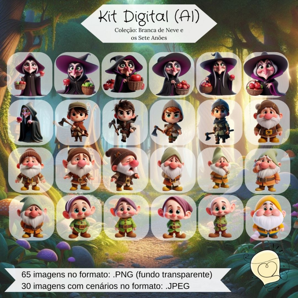 Kit Digital - Branca de Neve (ai) - Envio Imediato