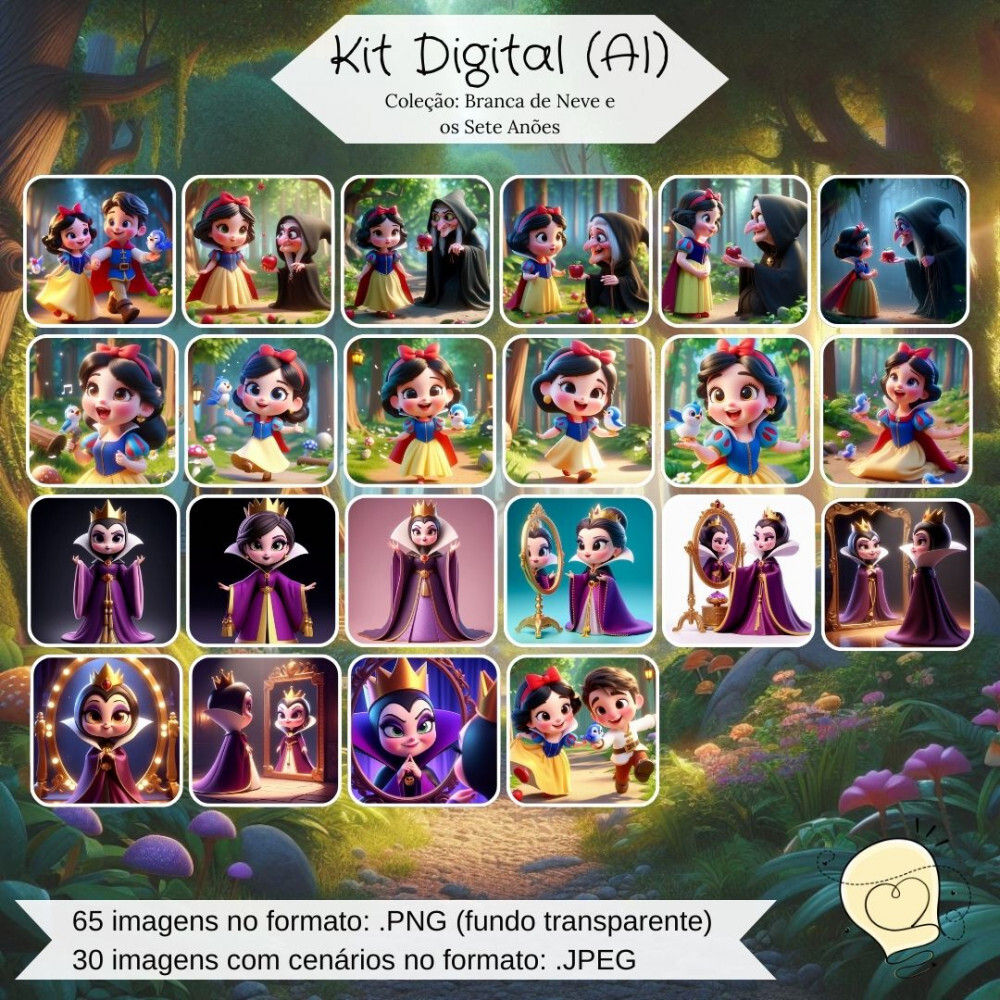 Kit Digital - Branca de Neve (ai) - Envio Imediato