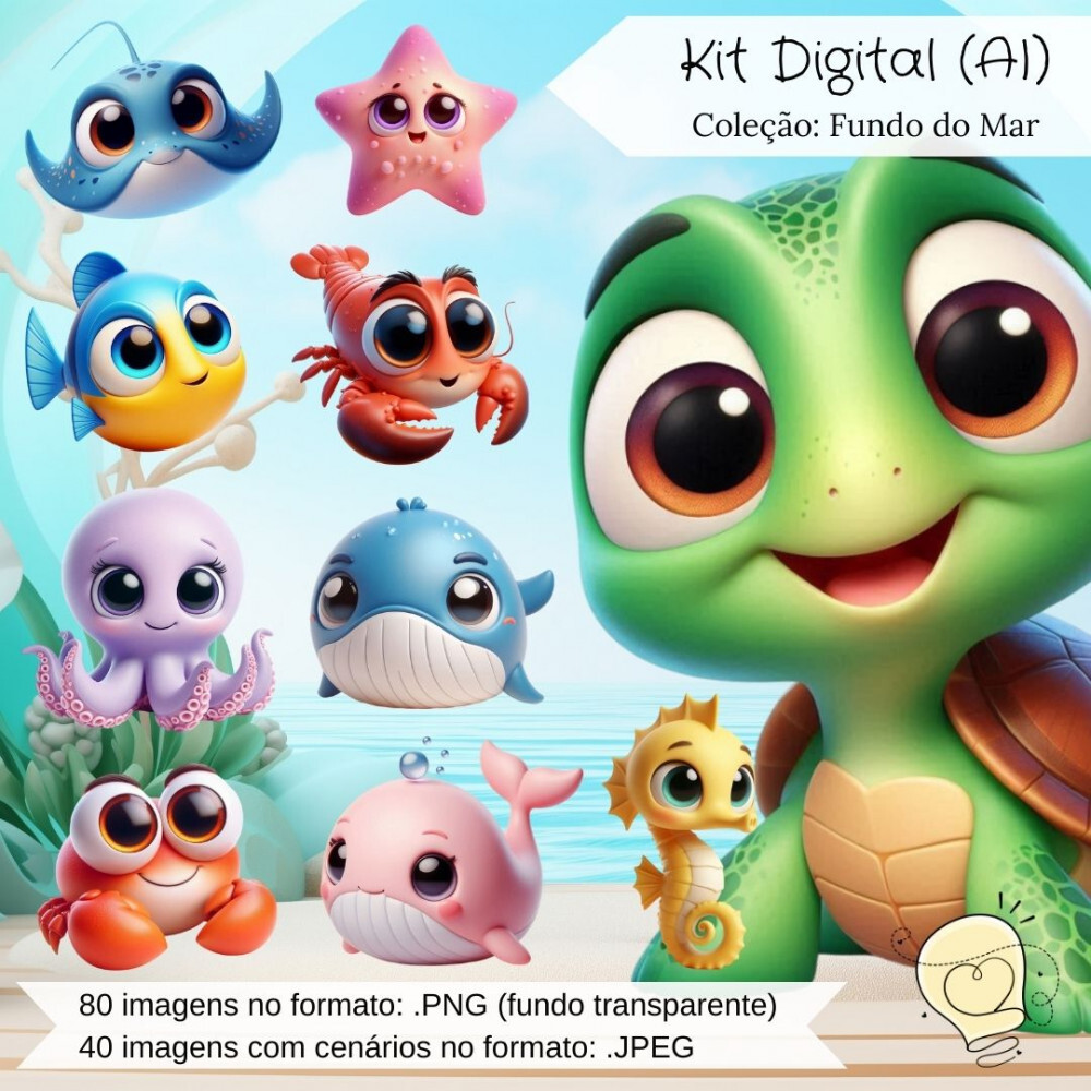 Kit Digital - Fundo do Mar (ai) - Envio Imediato