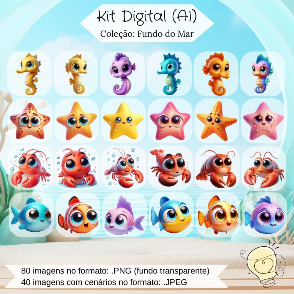 Kit Digital - Fundo do Mar (ai) - Envio Imediato