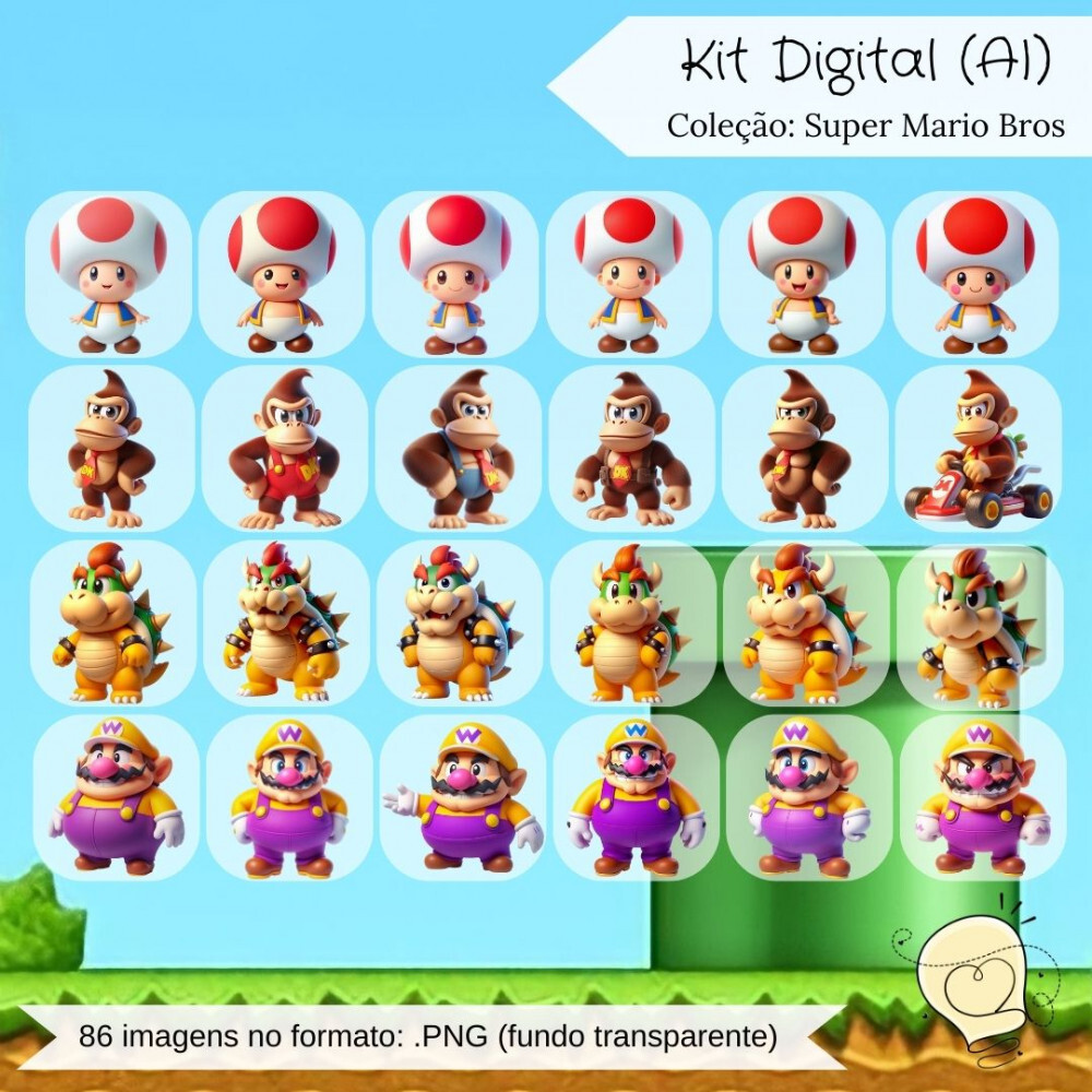 Kit Digital - Super Mario e Luigi (ai) - Envio Imediato