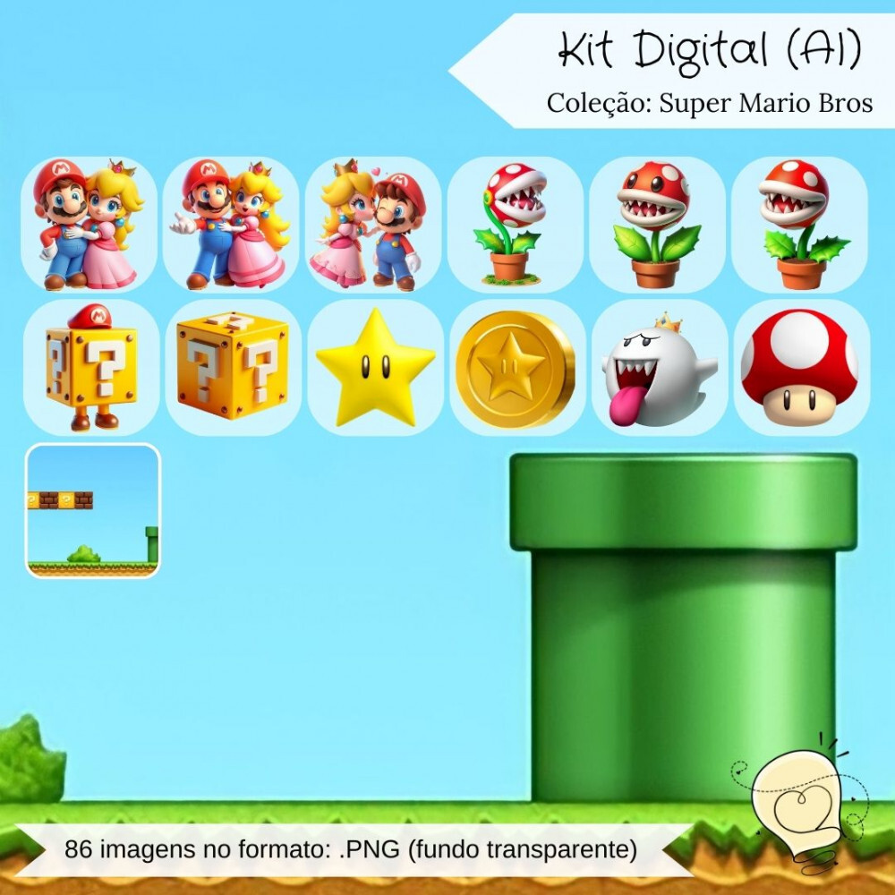 Kit Digital - Super Mario e Luigi (ai) - Envio Imediato
