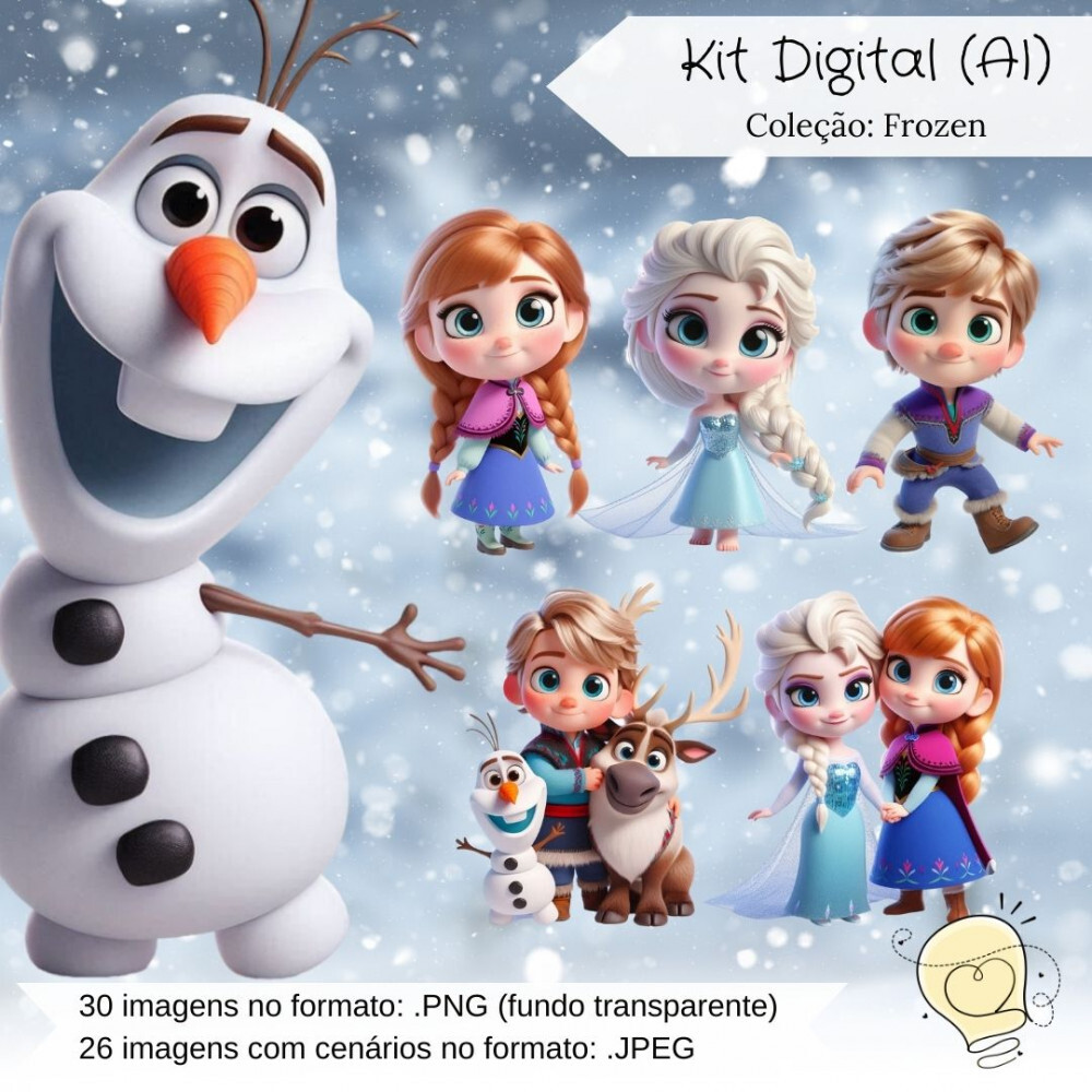 Kit Digital - Frozen Cute (ai) - Envio Imediato