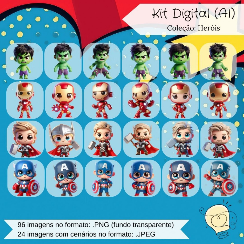 Kit Digital - Heróis Marvel e DC (ai) - Envio Imediato